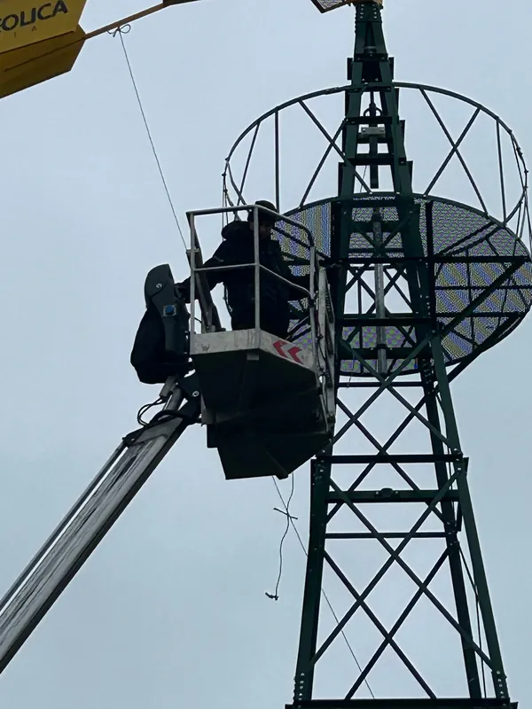 Pompa eolica PE modello W 5015, sommità della torre